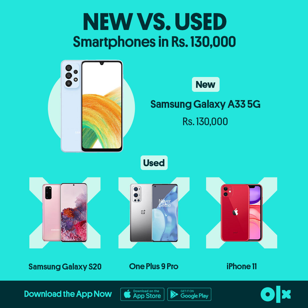 OLX_Pakistan's tweet image. It’s hard to find new value-for-money devices these days. Have a look at some flagship used devices that offer a much better value at a lower price. 

Buy smartphones on OLX: bit.ly/2FkllC2

#SamsungS20 #OnePlus9pro #iPhone11 #midrangedevices #usedphones
