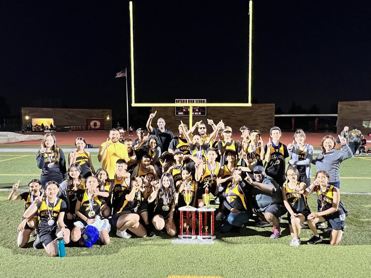 🥇🖤💛CONGRATUATIONS to our girls and boys Track &amp; Field teams for being awarded 1st place overall at last night ‘s track meet at OHS!  Thank you Coach Telles, Coach Castillo, and Serrano athletes for a great season!!🥇💛🖤
