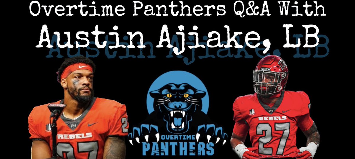 Q&A with Austin Ajiake, LB I had the opportunity to do a quick Q&A with newly signed @Panthers LB Austin Ajiake (@Aji_510) so Panther fans can get to know him a little better! I appreciate him taking the time to answer a few questions! Want to see more of these? #KeepPounding