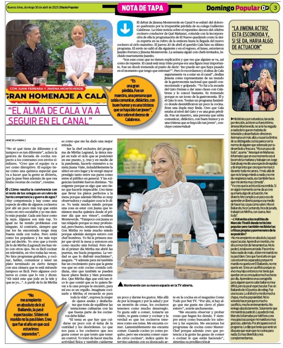 KarimGonzalz's tweet photo. HOY- Mi Nota de Tapa #SupleDominical #DiarioPopular @populardiario
#JIMENAMONTEVERDE @jimenacocinaok
*#Larecetadelarisa
*Quiere repartir alegría y secretos de cocina
#EscuelaDeCocina @canal9oficial @Prensa_Kuarzo https://t.co/vsvR318Fuu