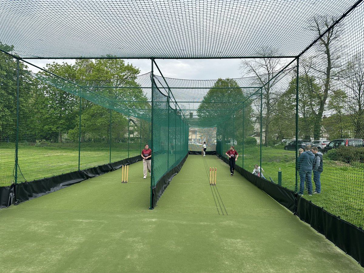CharlesDagnall's tweet photo. What a wonderful &amp; special day spent in the company of @WhisperingBob at @steventoncc to help open their new nets. Fabulous asset the cricket club is to their community. Great to see so many turn up! Love it. https://t.co/igal2Oml1j