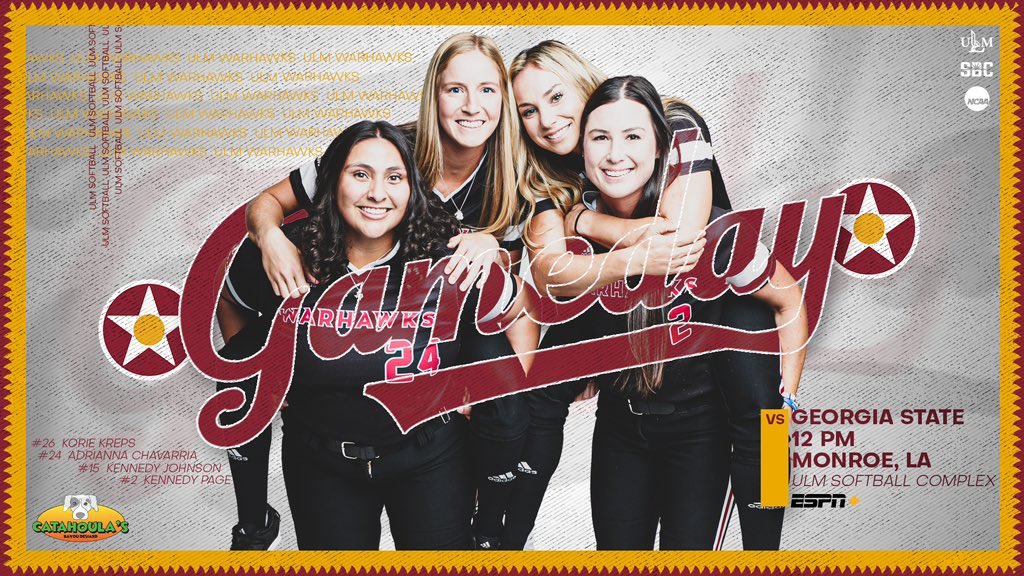 ULM_Softball's tweet photo. Senior Sunday 🥲

🥎🆚 Georgia State 
⏰11 AM / 12 PM (have to finish game 2 from yesterday, bottom of 4th)
📍ULM Softball Complex 
📺ESPN + https://t.co/CHeAGggVfc