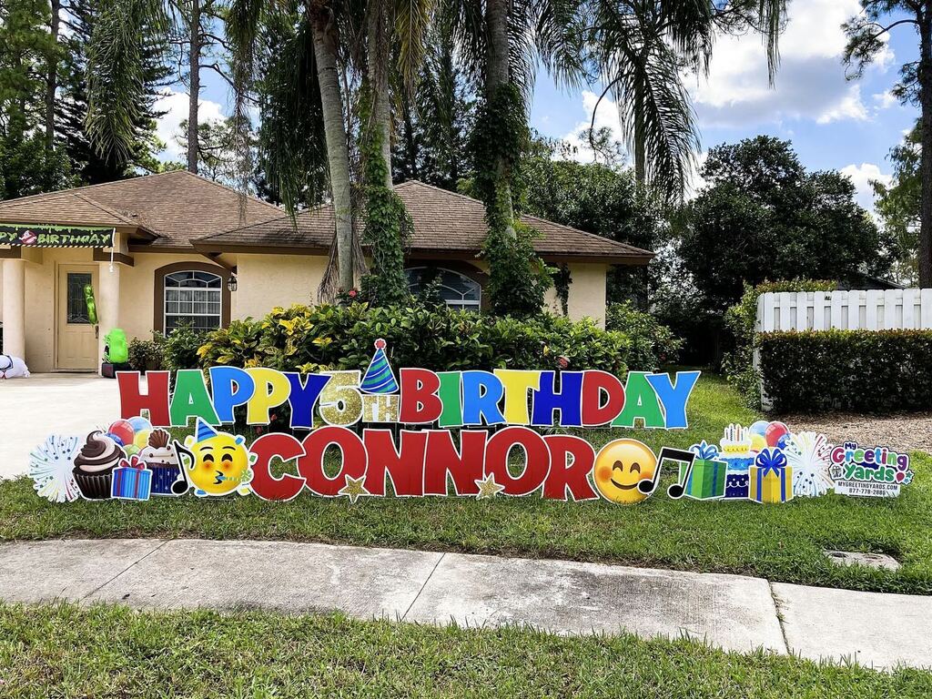MyGreetingYards's tweet photo. Someone just turned 5! 🤚🏽

Happy 5th birthday, Connor! 🥳

🥳 Let us help you celebrate in a BIG way!
💻 Book online! https://t.co/1Rg1D0LEZ1
📞 (877)778-2885

#mygreetingyards #yardcards #yardsigns #lakeworth #wellington #royalpalmbeach #boyntonbeach #w… https://t.co/wZst40L1SR https://t.co/Ia2nzrcS5i
