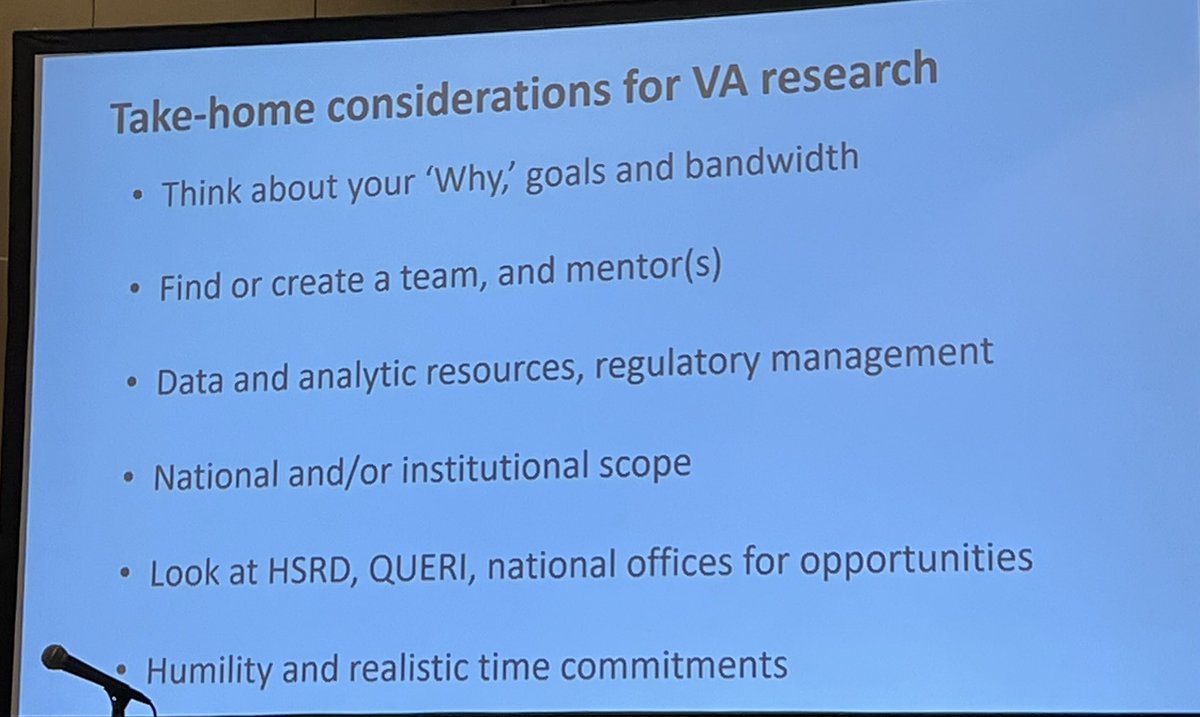 #TedSkolarus with great talk on the Why, How &amp; What of <a href="/DeptVetAffairs/">Veterans Affairs</a> <a href="/vahsrd/">VA HSR</a> at #USAV meeting at #AUA23