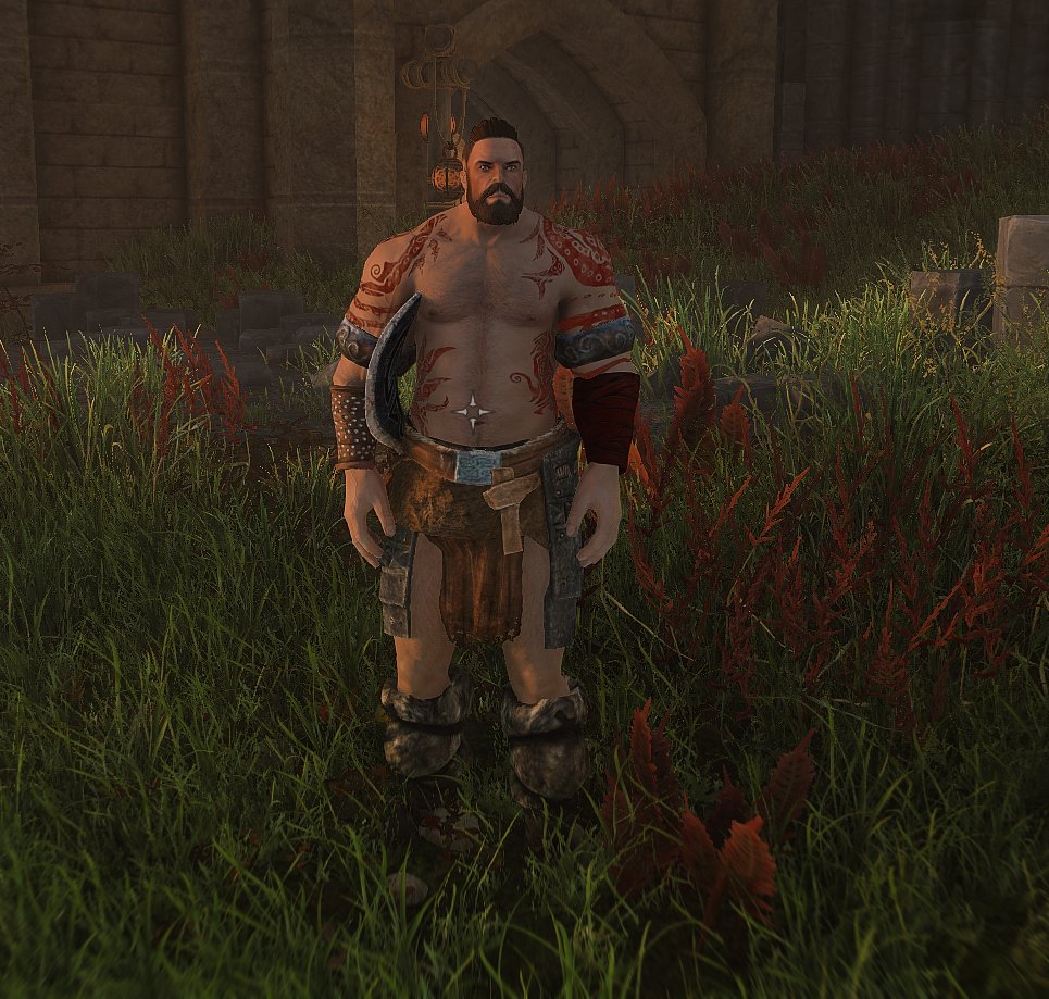 DeathsOverrated's tweet photo. 💀- Here is a small thread to show my vision of what Sion looked like when he was still alive. Made in Skyrim, left are Barbarian Sion when he wasn't part of Noxian military yet, right is General Sion at his prime :

Full body/Outfits [1/5] https://t.co/sajI8udxEC