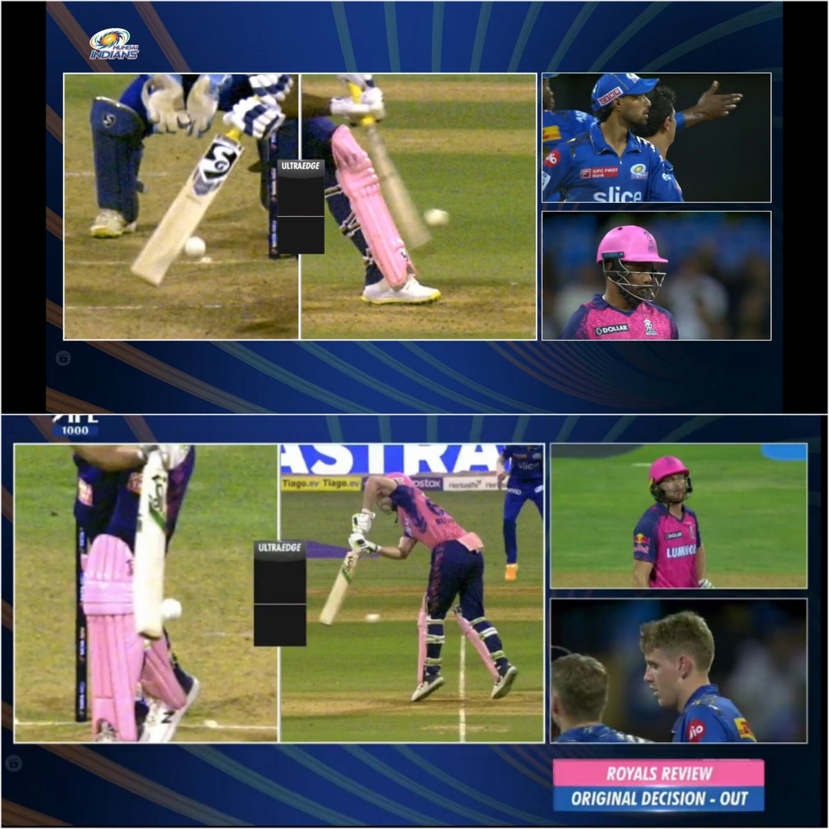 memescricket01's tweet photo. Mumbai Indians Knew They Can't Win From Rajasthan Royals.. 
So They decided to take help from the Umpire's Tonight and Give Skipper Happy Birthday 🎂🥹

#Jaiswal #SanjuSamson #JosButtler #RohitSharma𓃵 #MumbaiIndians #RajasthanRoyals #IPL2023 #IPL23 #MIvsRR #MIvRR https://t.co/HKM6QtXbGW