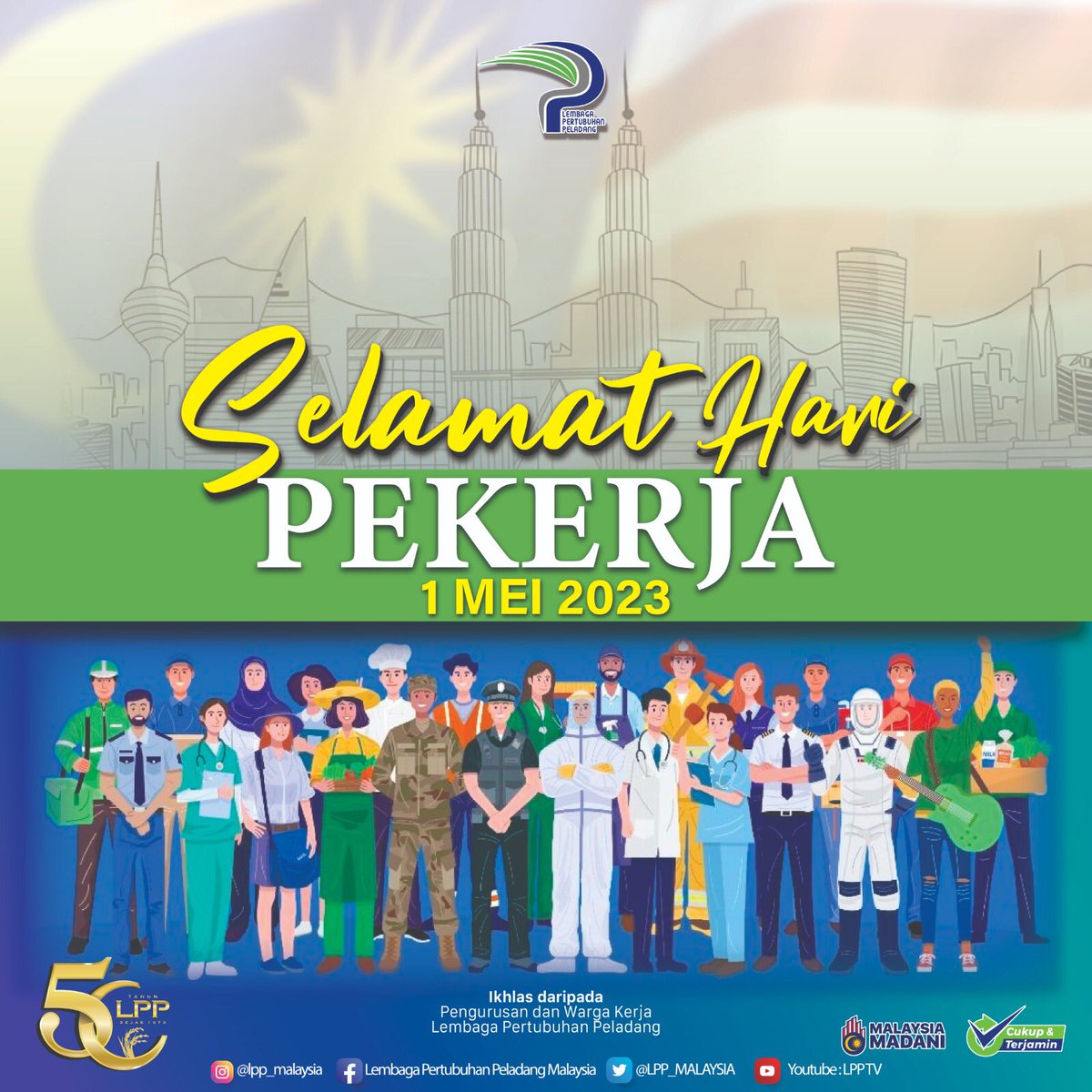 LPP_MALAYSIA's tweet photo. 𝐒𝐄𝐋𝐀𝐌𝐀𝐓 𝐌𝐄𝐍𝐘𝐀𝐌𝐁𝐔𝐓 𝐇𝐀𝐑𝐈 𝐏𝐄𝐊𝐄𝐑𝐉𝐀 |
 𝟏 | 𝐌𝐀𝐘 | 𝟐𝟎𝟐𝟑

"𝐏𝐄𝐊𝐄𝐑𝐉𝐀 𝐏𝐄𝐌𝐀𝐍𝐆𝐊𝐈𝐍 𝐖𝐀𝐃𝐀𝐇 𝐌𝐀𝐋𝐀𝐘𝐒𝐈𝐀 𝐌𝐀𝐃𝐀𝐍𝐈"

Tekan Link👇🏻
https://t.co/z9iY3pKKsD https://t.co/vxnmk39kuV