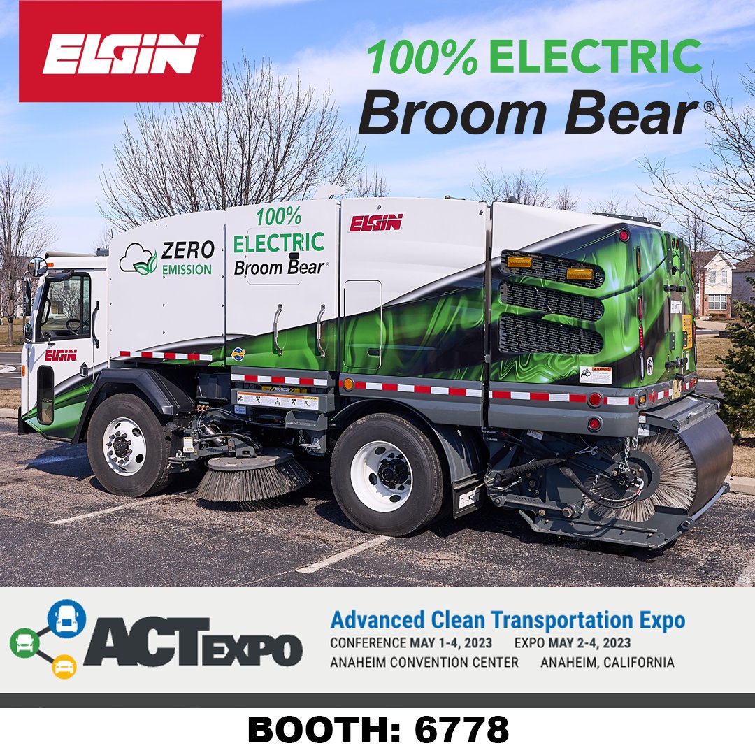 elginsweeper's tweet photo. Come check out the 100% Electric Broom Bear at the ACT Expo featured in Battle Motors booth #6778. We are looking forward to continuing the conversation surrounding clean vehicles. Learn more:https://t.co/1m5LcaK82U
#ElginSweeper #ACTexpo #EV #BattleMotors https://t.co/EJzloomB7l