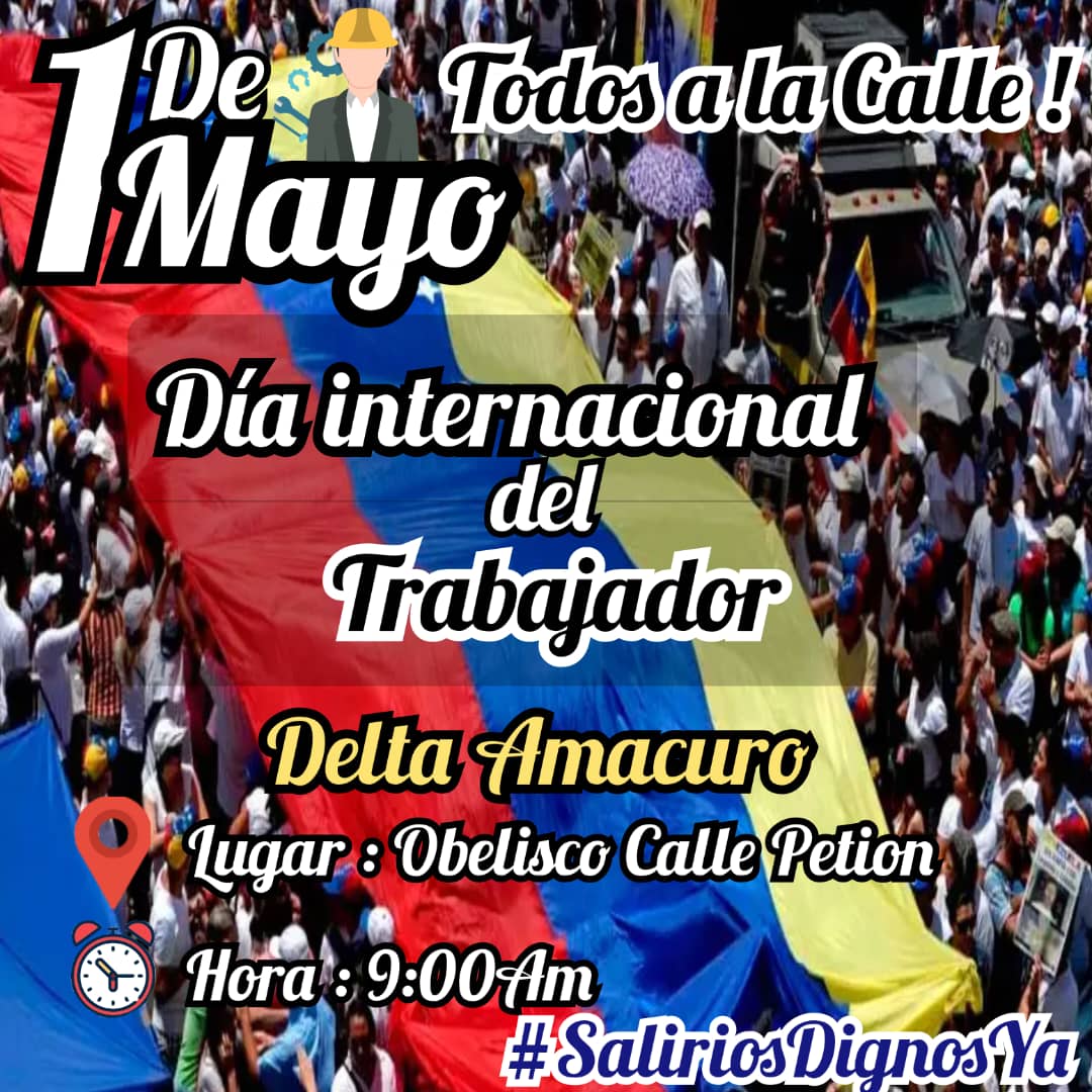 castillo960's tweet image. DELTA AMACURO 
TODOS A LA CALLE  #1ro