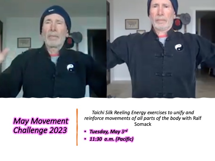 Taichi Silk Reeling Energy exercises to unify and reinforce movements of all parts of the body with Ralf Somack. Free online movement classes through the month of May. Register: maymovementchallenge.com/registration/ #taichi #seatedexercise #seatedfitness #accessible #adaptivefitness