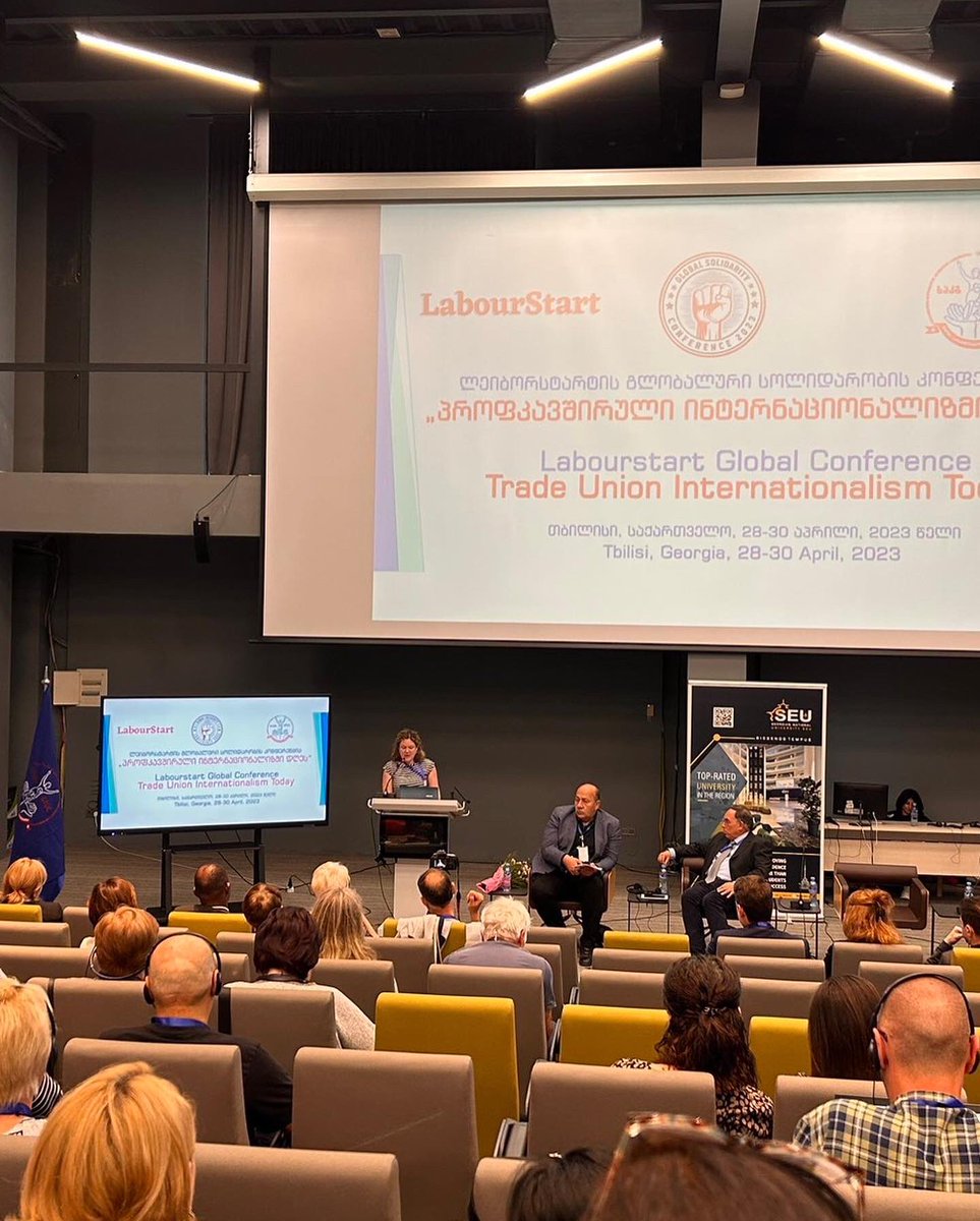 DISK_Int's tweet photo. #Labourstart Global Solidarty Conference was held in Tbilisi, Georgia. Georgian trade unions #GTUC host hundreds of labour activists from different corners of the world, including Turkey. @labourstart #solidarity @ILOACTRAV https://t.co/IVHM2u6Jw2