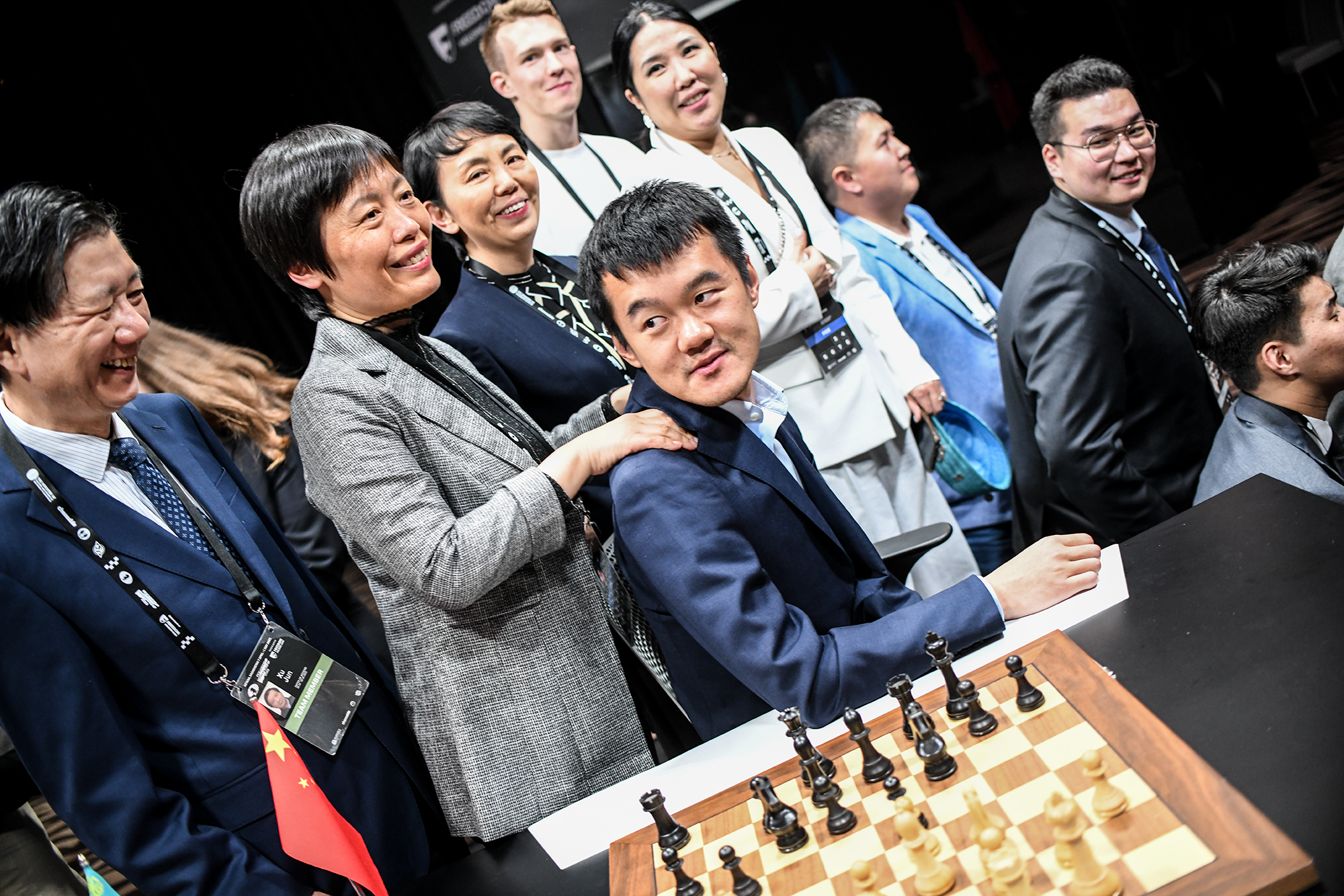 Ding Liren, the 17th World Champion at the closing ceremony in Kazakhstan :  r/chess