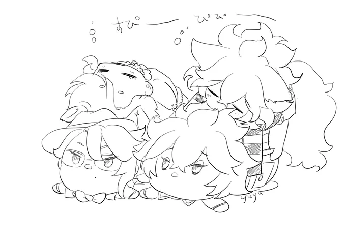 いっぱい遊んで疲れちゃったね ネコが落ちないようにじっとしててくれるちゅむ