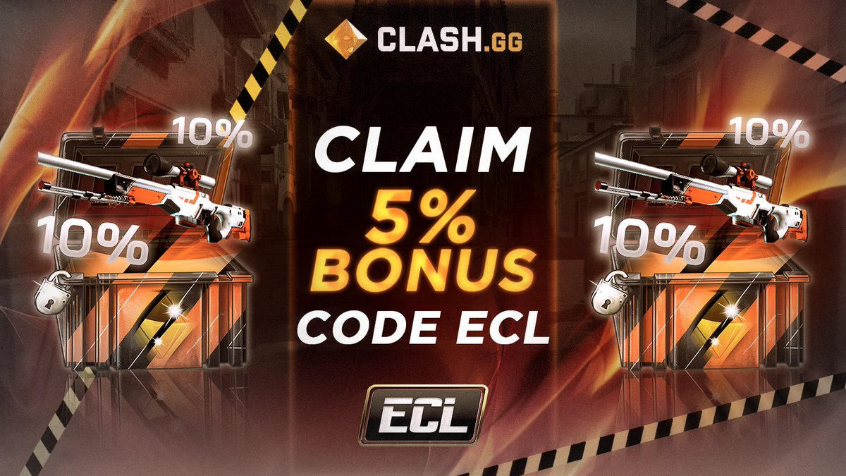 There's nothing better than a sunny sunday and a 5% deposit bonus on clash.gg/r/ECL with the code 'ECL'(up to 100$ every 24 hours)! 🥹

Keep in mind gambling is not allowed if you're not 18+ and make sure you gamble with money you considered lost!🔞