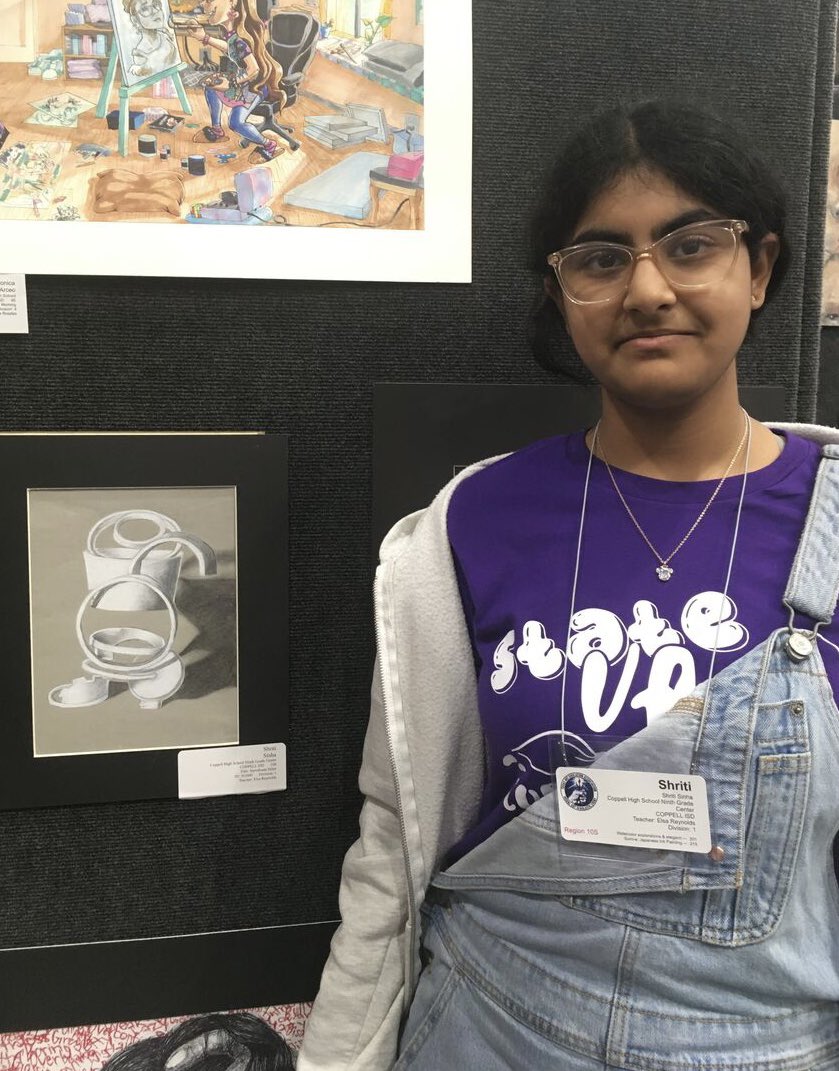 MrsReynoldsArt's tweet photo. Fantastic work by Shriti, CHS9 artist - State VASE 2023 #chs9family #chs9family #coppellart #taea #statevase #statevase2023 @CHS_9 @CoppellFineArts https://t.co/ifZjJnJiA3