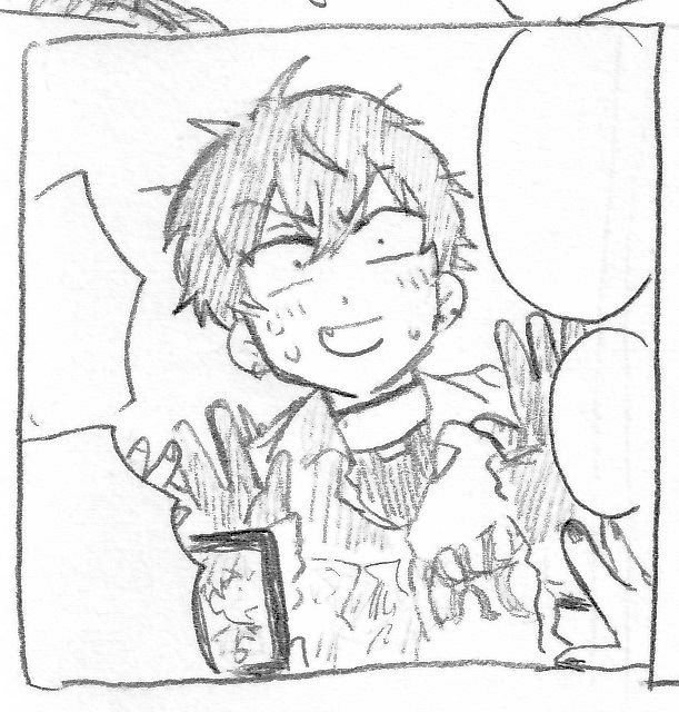 漫画のどこかに照れてる顔のコマをねじ込みたくて…