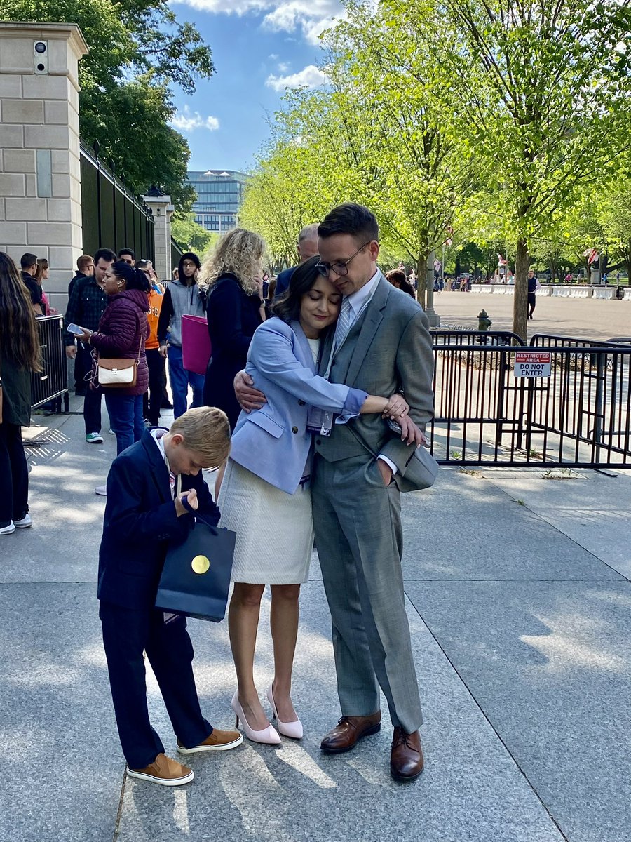 Reminiscing on a breathtaking week: meeting the President, speaking in the Rose Garden, standing in the Oval Office. Yet, my proudest moment was when our son searched for his White House candy…to give to a man asking for food. May we live lives worthy of our children. #NTOY23