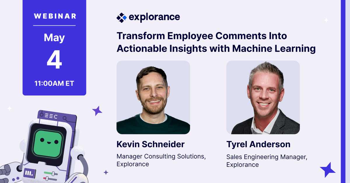 explorance's tweet image. ✨Join an essential webinar for leaders in HR and L&amp;amp;D! Discover how Explorance BlueML, an award-winning source agnostic tool, enables organizations to gain comprehensive insights from employee feedback at scale – hubs.la/Q01N4QDF0

#PeopleInsight #ML #EmployeeExperience