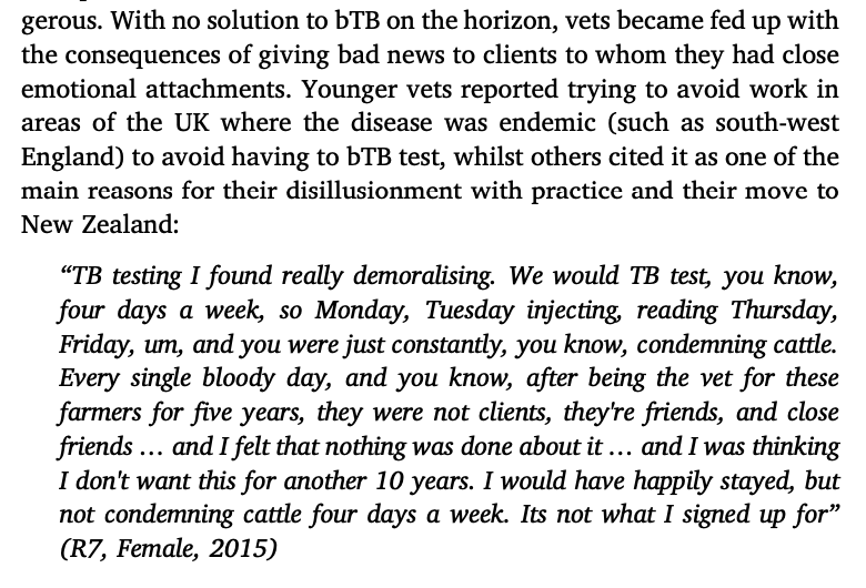 GarethEnticott's tweet photo. This is also what I found in my work looking at migration of vets from the UK to NZ - experiences of bTB testing were connected with a sense of wanting to 'get away from it all' 3/8

https://t.co/A82g666gKu https://t.co/50n3Jf0cr0