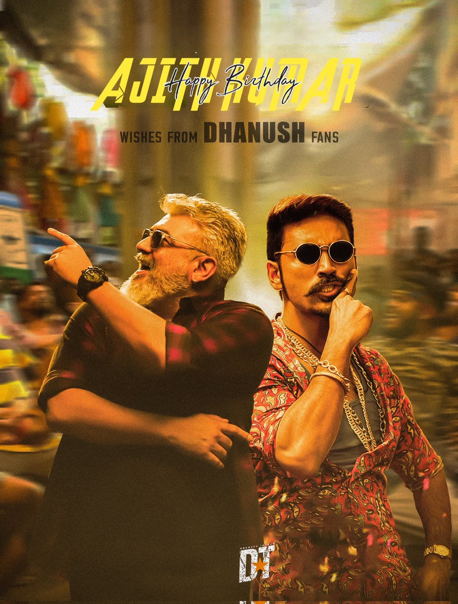 Happy Birthday #AjithKumar Sir , Best Wishes for your Upcoming Projects , Rides &amp; future Endeavours. Lovely Wishes on behalf of <a href="/dhanushkraja/">Dhanush</a> fans ❤️🙌

#HBDAjithKumar #CaptainMiller