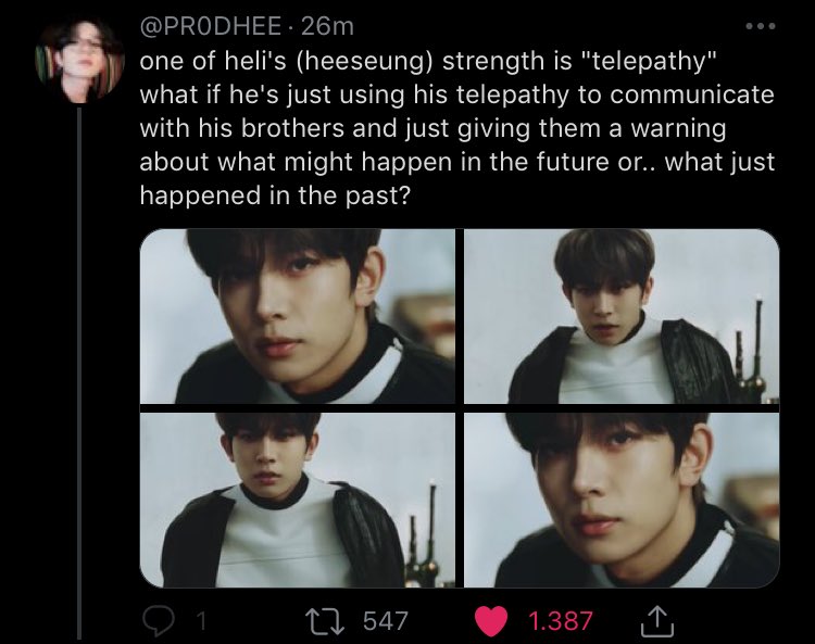 -en teori lain kenapa pas scene berantem enggak ada heeseung, dan hee cuma muncul di awal. ntah scene berantem tuh semuanya cuma ada di mimpi dia / dia dapet vision pas dia tidur makanya jadi kebangun. atau juga, dia gunain telepatinya dia buat ngasih tau vision yang  (cont..)