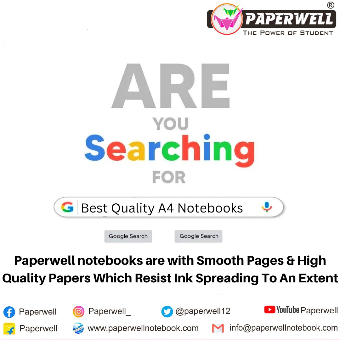paperwell12's tweet photo. Are you Searching for best quality notebooks ??
Your Searching is over here 
Paperwell notebooks are with Smooth Pages and high quality paper which resist ink spreading to an extent
#paperwell #paperwellnotebook #trending #studentlife #success #madeinindia #stationery https://t.co/cCmO50rlFc