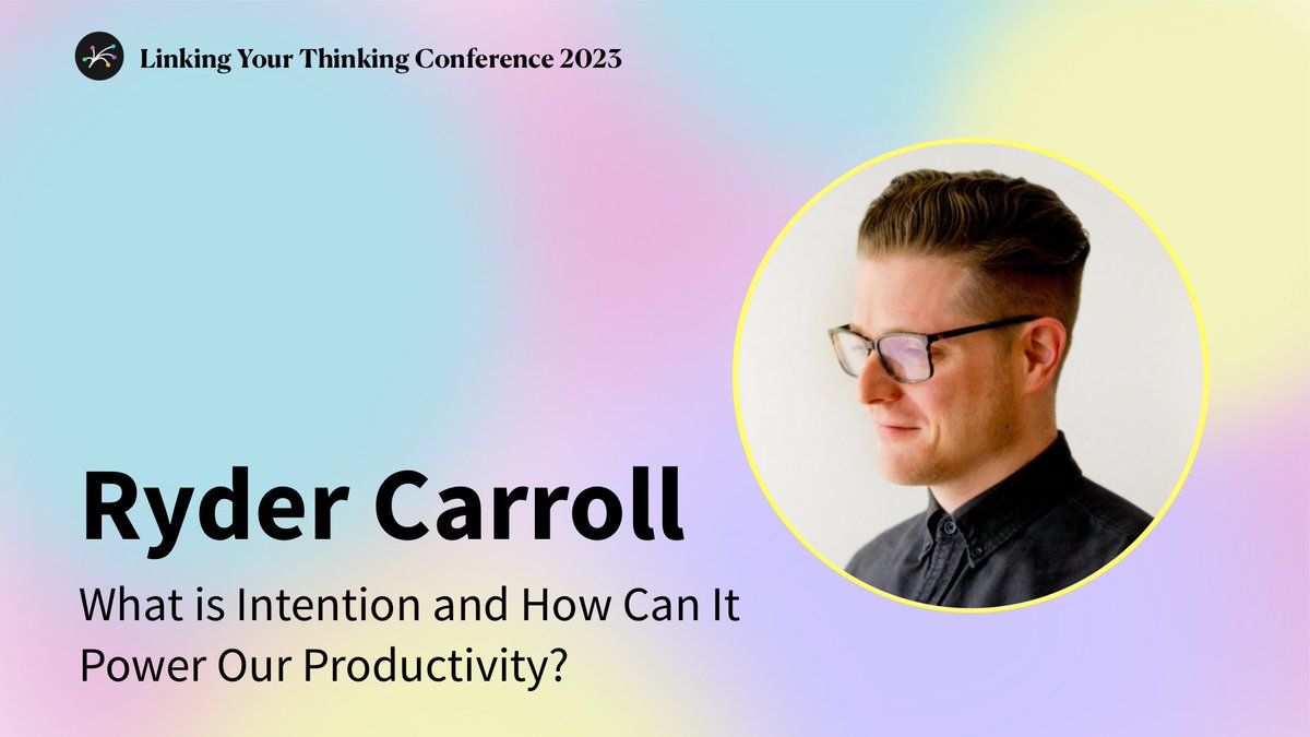 Nick Milo (@nickmilo) on Twitter photo To kick off Tuesday, <a href="/rydercarroll/">Ryder Carroll</a>—founder of the Bullet Journal—joins me in a fireside chat to get centered on: Intention, Meta-Cognition, and Purpose-Powered Productivity.
That's Tuesday, May 2nd, at 8am pacific.
I truly can't wait! To kick off Tuesday, <a href="/rydercarroll/">Ryder Carroll</a>—founder of the Bullet Journal—joins me in a fireside chat to get centered on: Intention, Meta-Cognition, and Purpose-Powered Productivity.
That's Tuesday, May 2nd, at 8am pacific.
I truly can't wait!