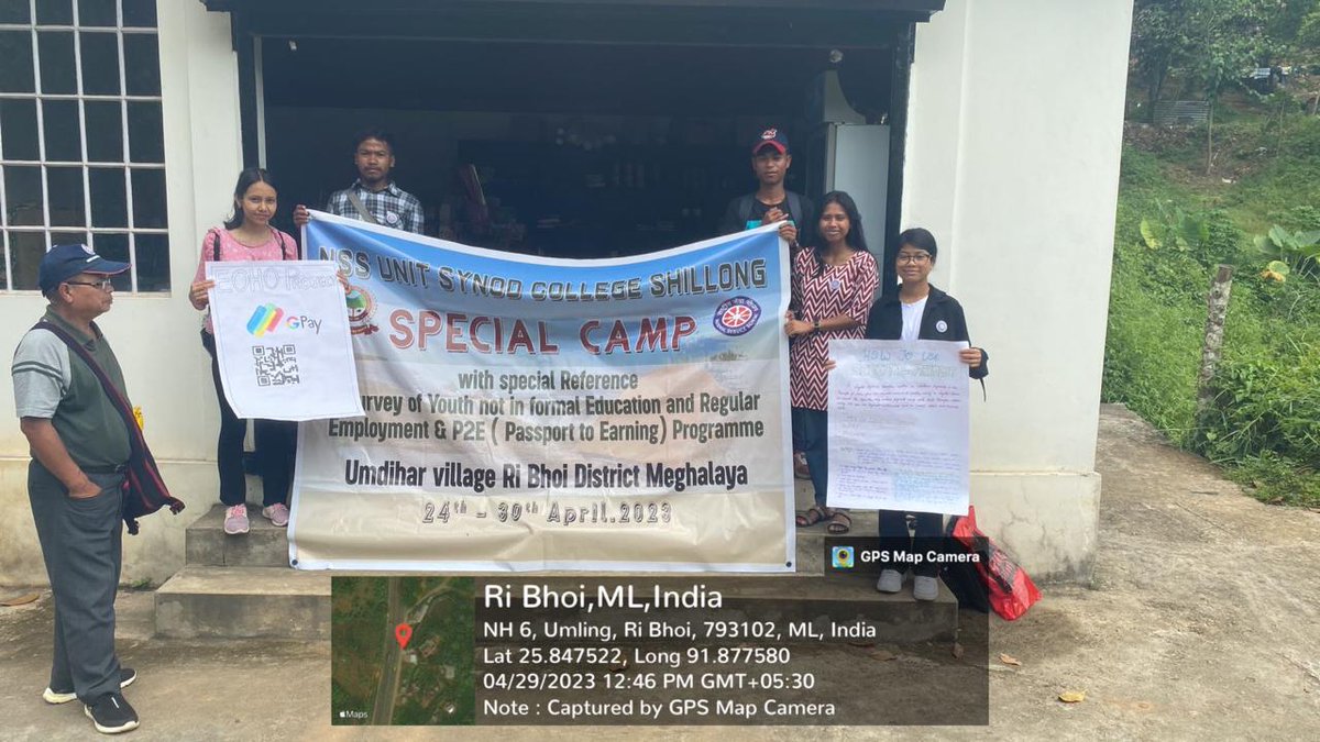 SynodNss's tweet image. Special camp with special reference to "Survey Of Youth Not In Formal Education And Regular Employment" &amp;amp; P2E (Passport To Earning Programme" at Umdihar Village, Ri-Bhoi District #P2E #EOHO  @CellNehu @nss_rdguwahati @_NSSIndia