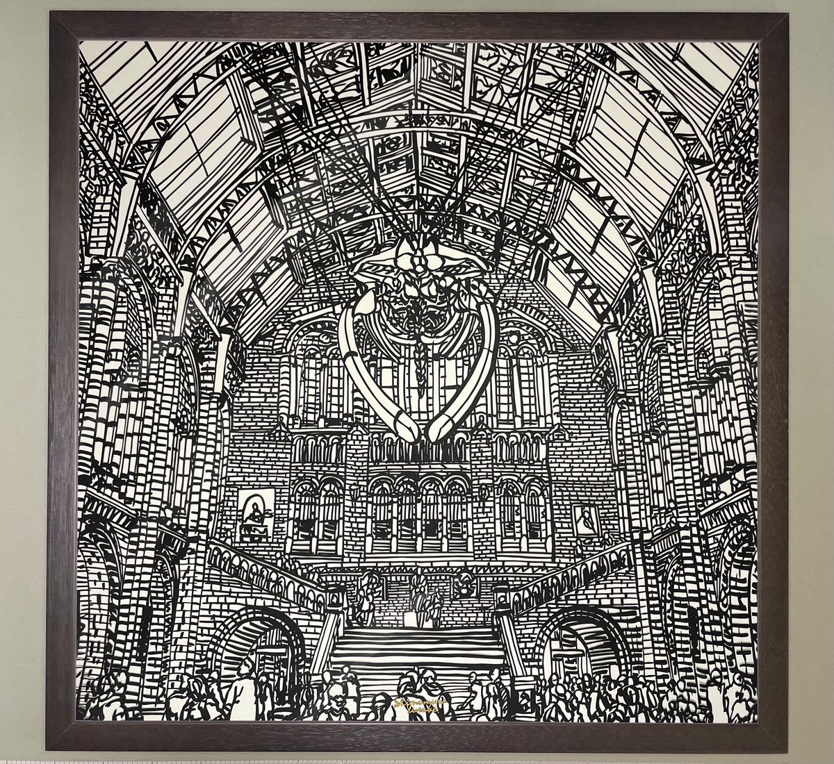 今回の個展では、風景画に近い切り絵作品を多数展示しております。 このシリーズの作品には、自身の旅の思い出の共有というテーマがあり、ラフなタッチでありながら同じ景色を見た人にはそれが何処の何かがわかるのです。自分と他人の記憶がリンクする瞬間を、今回何度も感じました。 とても嬉しい。