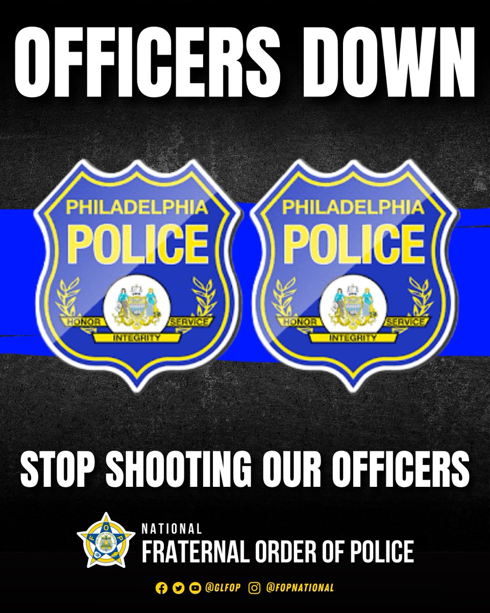 🚨 OFFICERS DOWN: Please pray for the two Philadelphia Police SWAT Officers who were shot during a 14 hour barricade.

The violence against the men and women of law enforcement is an attack on the foundation of our communities and a stain on society. #NoMore

STOP SHOOTING OUR