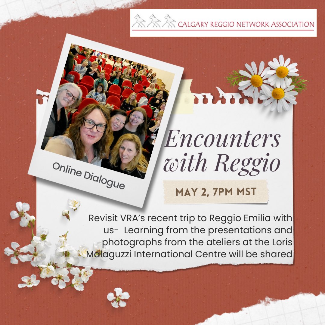 calgaryreggio's tweet photo. Join us online Tuesday evening (May
2, 7pm MST) for a rich reflection on @vancouverreggio recent trip to Reggio Emilia! Participant Certificates for attendees. Sign up here: https://t.co/pb1NEPscW1 https://t.co/4jH7AFonIY