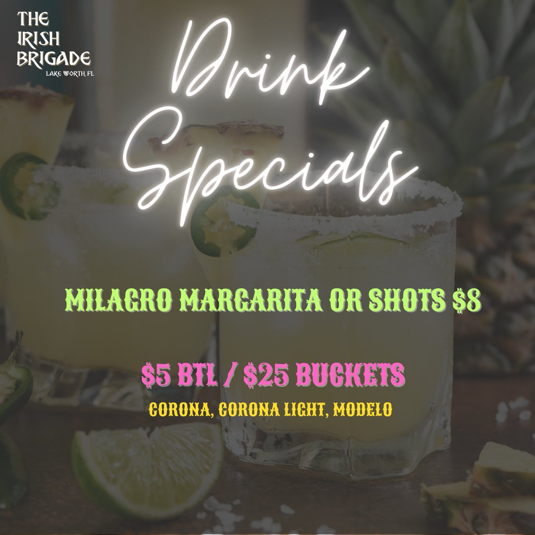 IrishBrigadeLW's tweet photo. Join us for a festive Cinco de Mayo celebration at The Irish Brigade! We're serving up delicious Mexican-inspired cocktails and dishes, and we've got live music with DJ Dolphin, to keep the party going all night long.  🌺🌶🍸 https://t.co/luJsbKDY8h