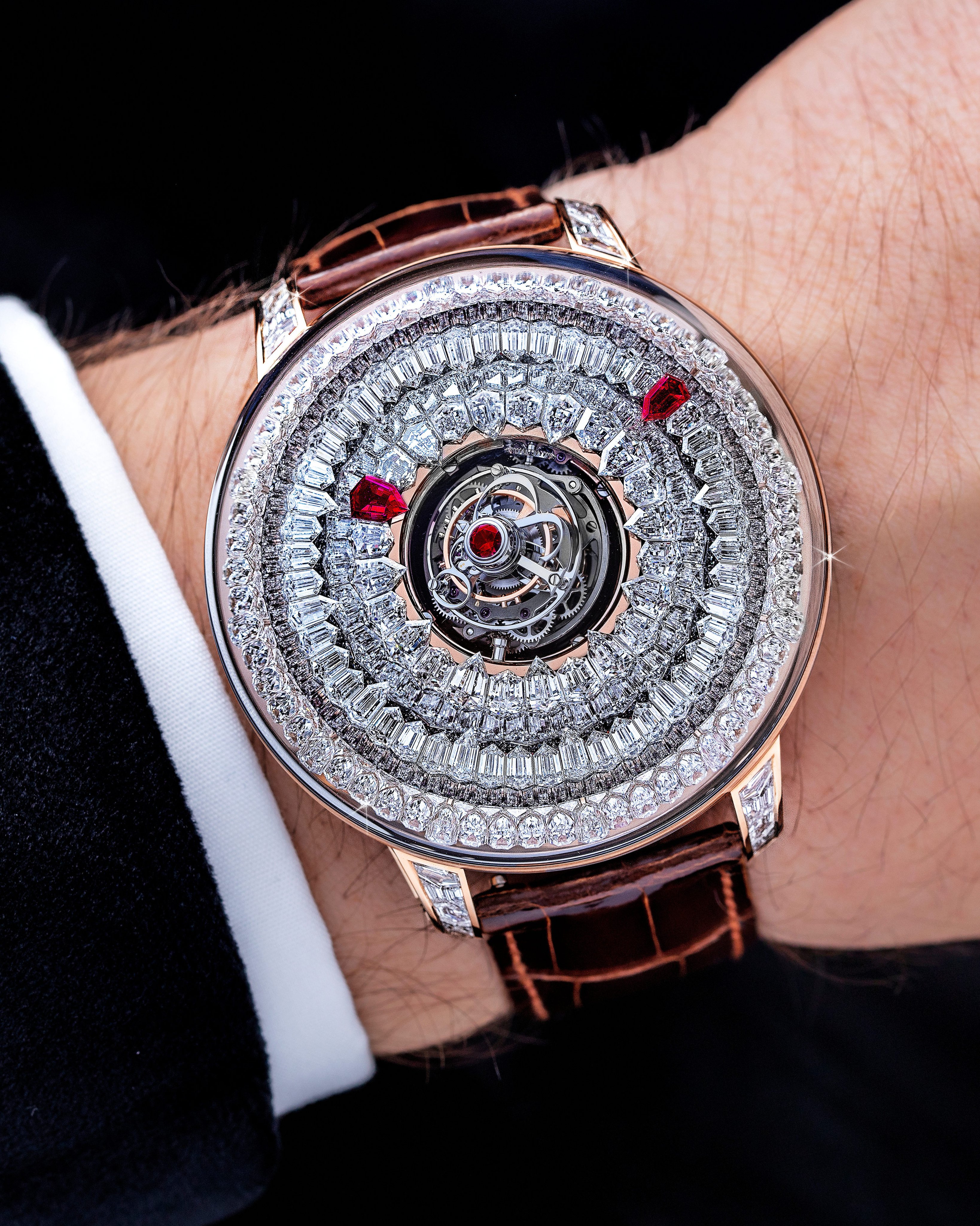 Jacob&Co on X: The Mystery Tourbillon will make your head spin. Not just  because of its central, double, flying, triple-axis tourbillon, but because  of the sheer number of diamonds it's made of 