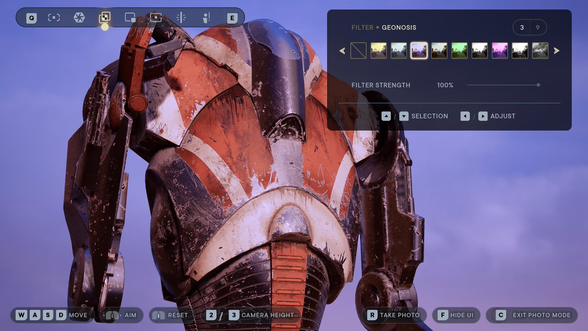 DanGrievous's tweet photo. The filter names in "Jedi: Survivor" put a big smile on my face!
#StarWarsJediSurvivor #Ferrix #Mimban #Geonosis https://t.co/NQ4xV5KvjH
