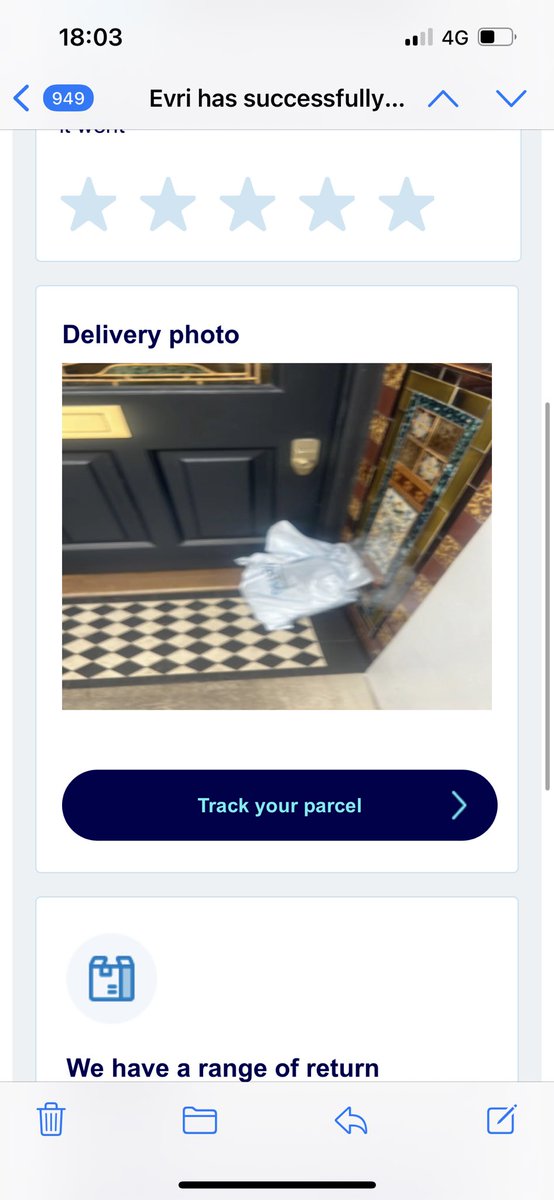 Natlashka's tweet photo. @evri_hermes this is not “successful delivery” if no one is in https://t.co/y6bHAM99SK