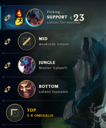 ran into team salami