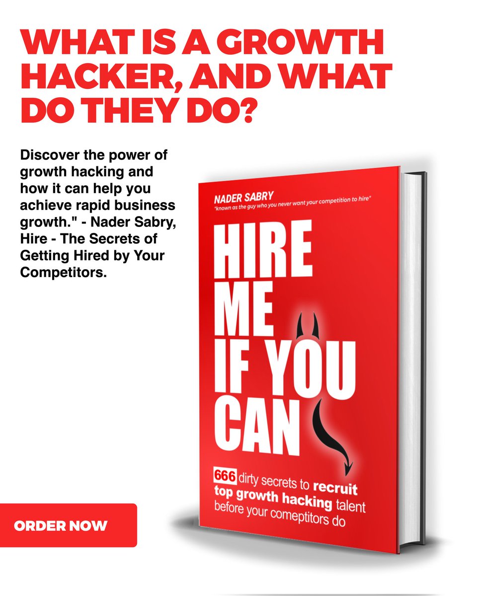 Naddd's tweet image. What is a growth hacker and what do they do?
#growthhacking #growthhacker
#hiring #recruitment
amazon.com/Hire-you-can-s…