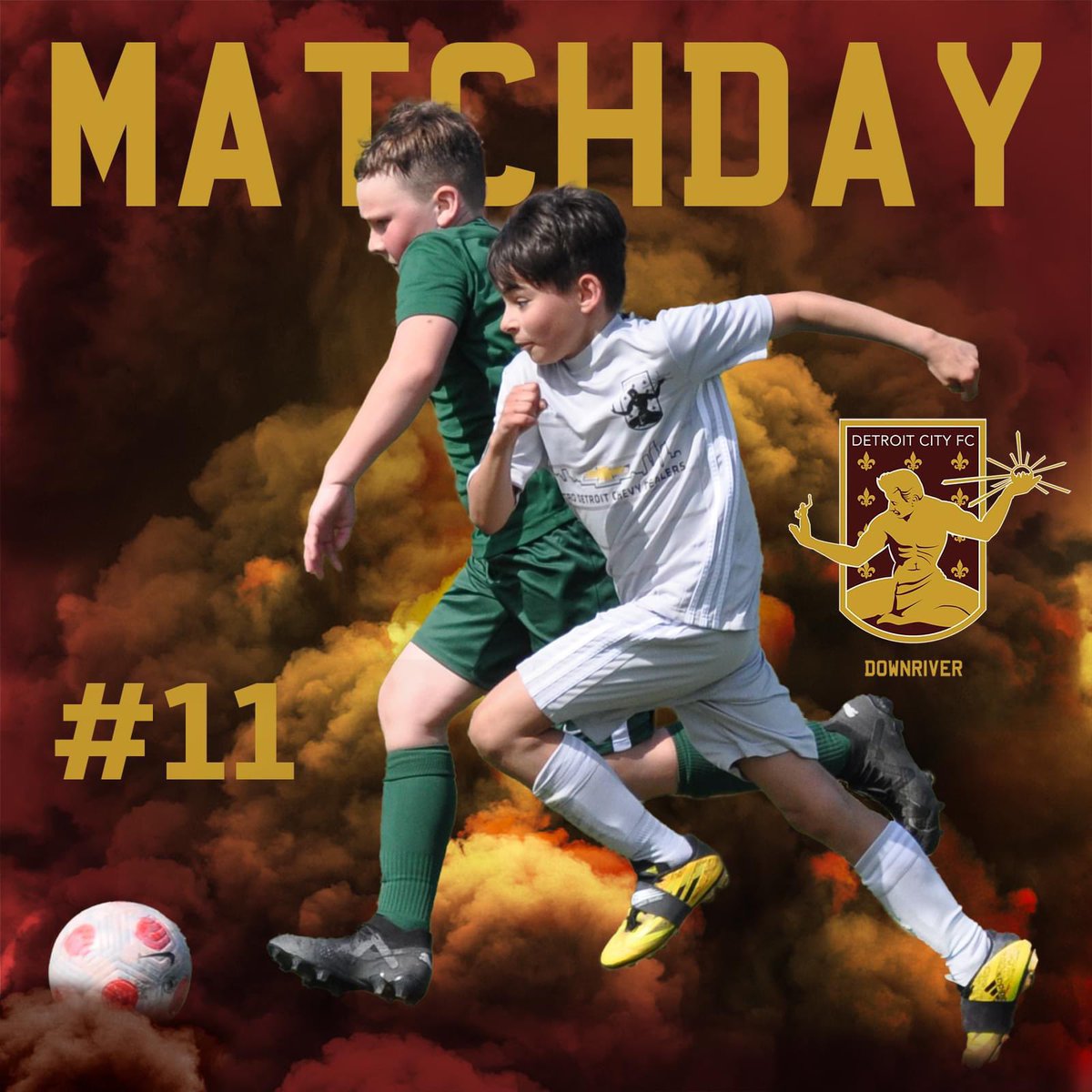 DCFCDownriver's tweet photo. ⚜️ MATCHDAY! ⚜️ Detroit City FC Youth Downriver! 🔥⚽️ Let’s Go! https://t.co/yy3uafAKg9