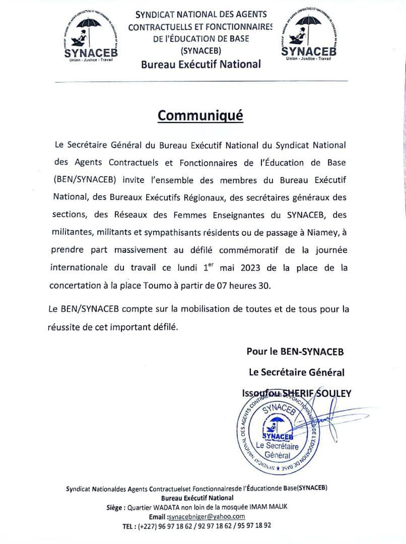 synaceb's tweet photo. #Communiqué du BEN @synaceb 
@IssoufouSherif @MOUNKAILAHalid1 @haldi_ismael1 @BoubacarKabiro1 @AbazaAdamou https://t.co/pNgJVZoXVn