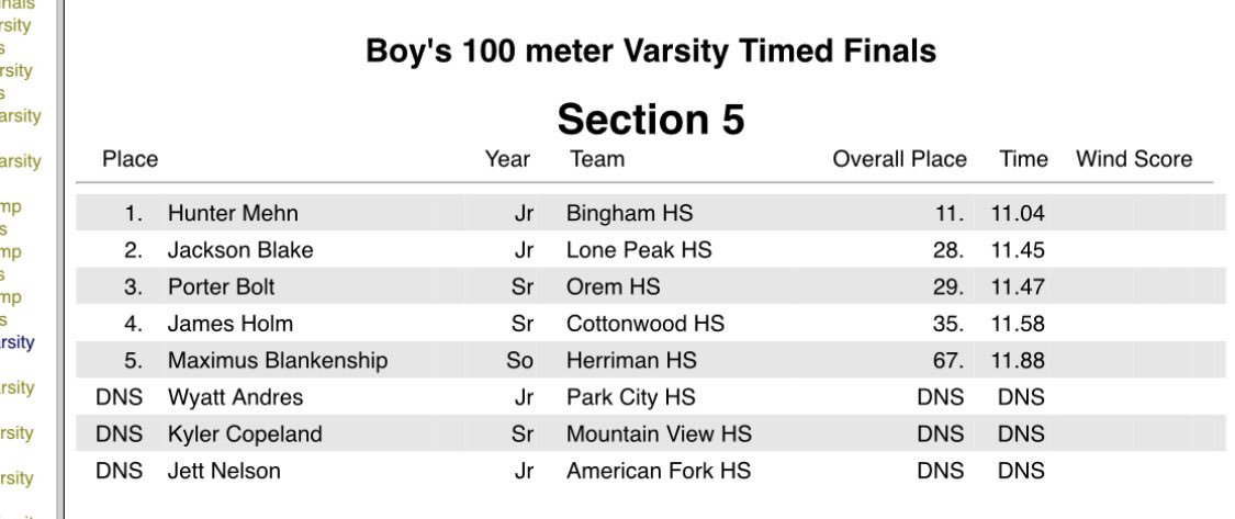 Hunter_Mehn's tweet photo. Orem Tiger Trials had a great meet! Qualified for state in my open 100 and 200 with an 11.04 and a 22.58! https://t.co/inVe8714bS