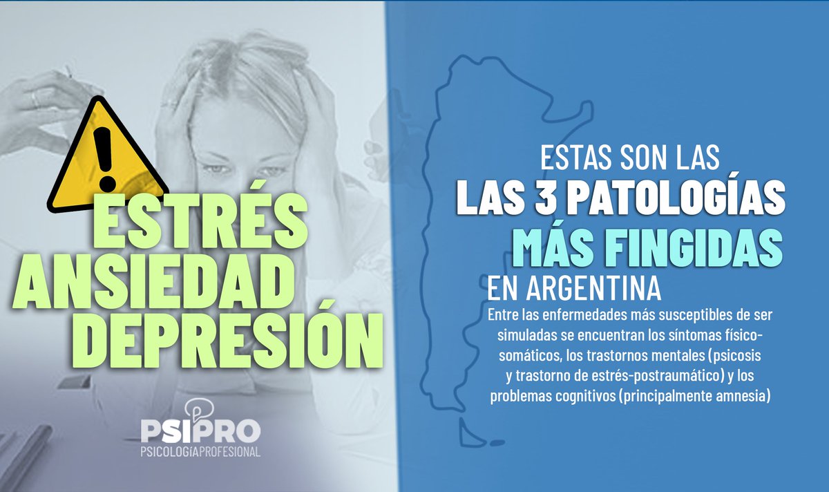 PsiPro_ar's tweet photo. El estrés, la ansiedad y la depresión son las tres patologías más fingidas en Argentina.
Si crees que en tu empresa, negocio o industria podés tener algún simulador, consultanos por nuestras evaluaciones laborales
#PsiPro https://t.co/gI58VuNCSA