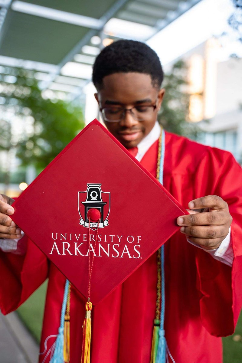 Thank you, <a href="/UniversityOfArk/">UniversityOfArkansas</a> for the cool graduation hat cover. Ethan can’t wait to see you in the fall! #razorbacks
