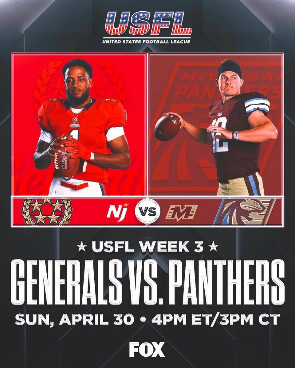 SPRINGFBNETWORK's tweet image. @USFL MATCHUPS FOR TODAY #USFL #USFL2023