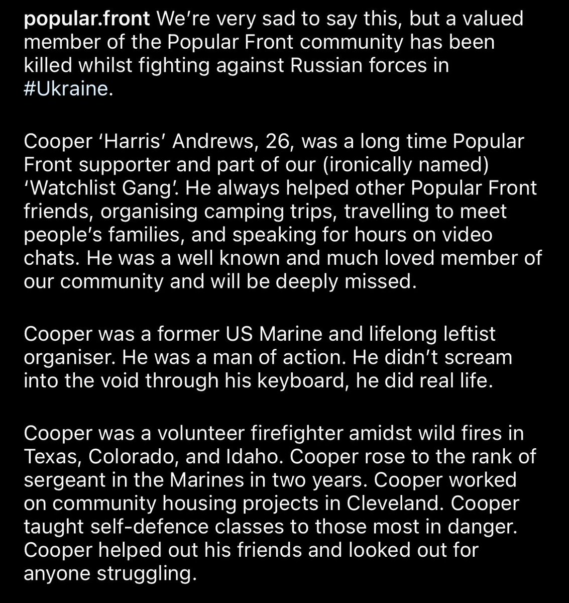 BadEmpanada on Twitter ""Former marine and lifelong leftist organiser