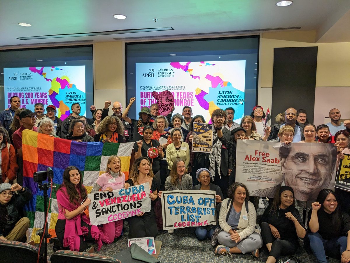 Yesterday activists from across the Americas and the Caribbean gathered in Washington DC to bury the Monroe Doctrine on its 200th anniversary and fight against the neocolonial systems that uphold it order to achieve true peace &amp; justice for all peoples.

#RIPMonroeDoctrine