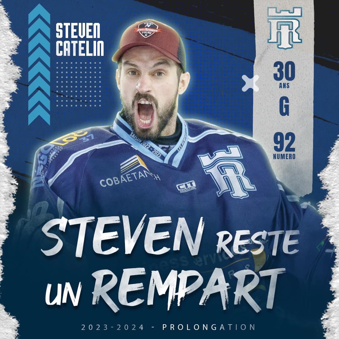 rempartstours's tweet photo. 🔵 🔂 Décisif sur pratiquement toutes ses apparitions de la saison, notre gardien Steven Catelin prolonge aux Remparts !

🤩 Fiers de te compter dans nos rangs Steven. 

✍ L'article est à lire sur notre site : https://t.co/Ib0EMafM2o

📸 BatVision 

#TousRemparts https://t.co/lXhJFae7At