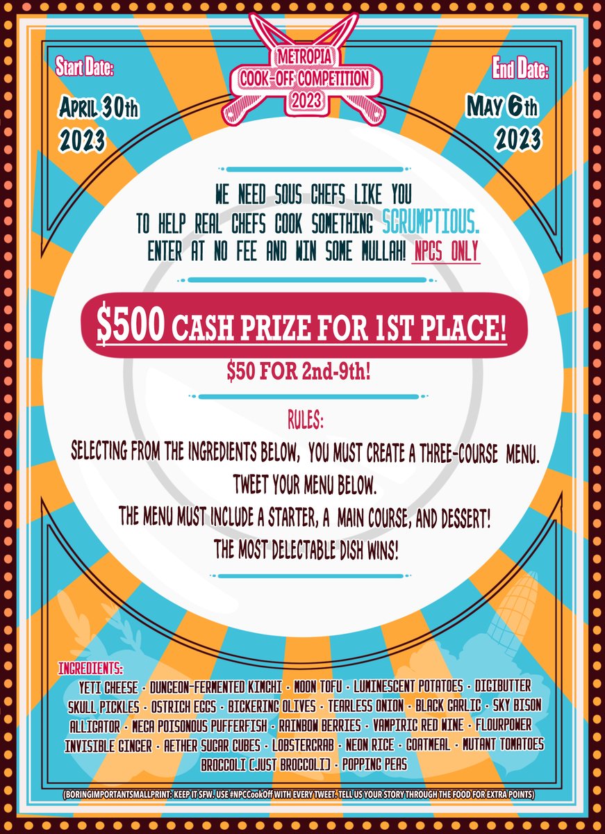 eddieededed's tweet photo. Want to win up to $1,000 in prizes?
(via PayPal) 

Then prepare to get your cook on! #NPCCookOff https://t.co/rMSCLcuqTO