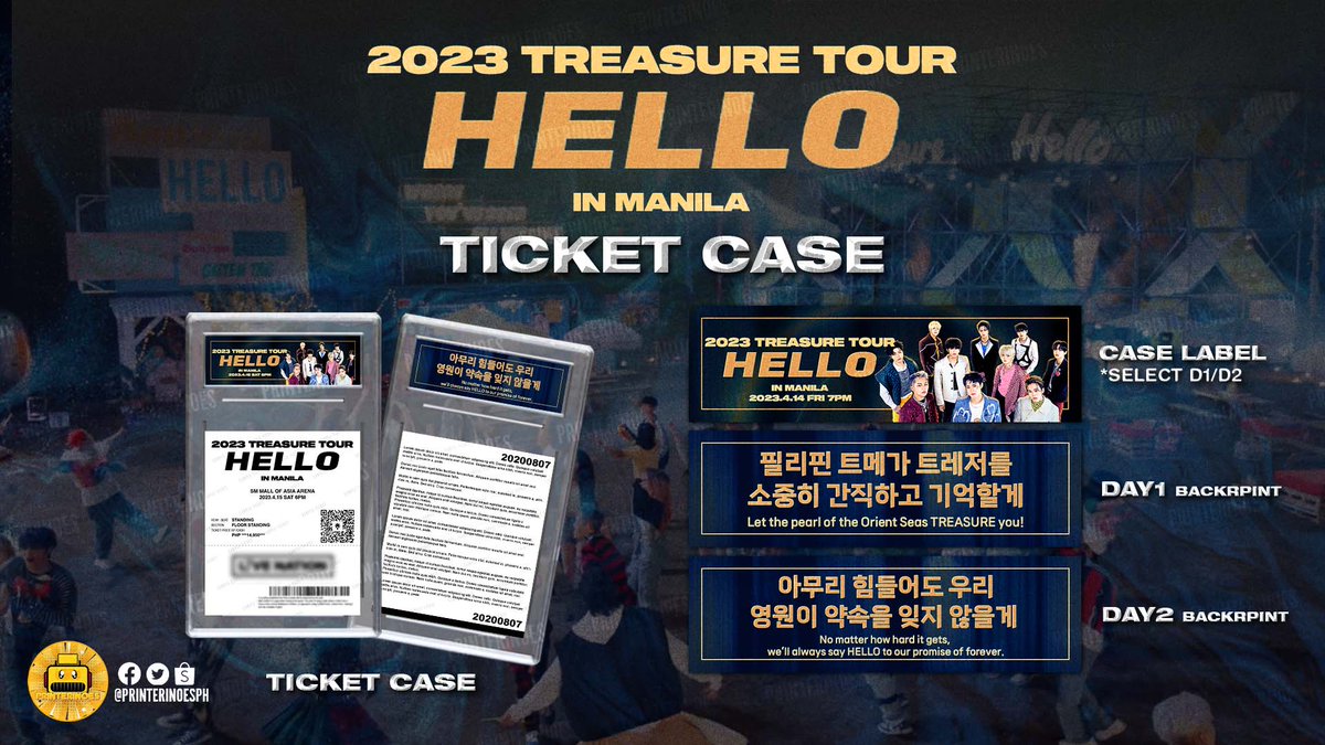 printerinoesph's tweet photo. WTS LFB IC 
Treasure Tour Hello in Manila Ticket Case
🏷️ 199php per case🏷️
✅ Can choose Day 1 and Day 2 Case Label
✅ High quality Label
✅ Resealable
✅ Hard case
✅ Free inner and outer sleeve
✅ Freebies

#TREASURE_HELLO_IN_MANILA  #TREASURE_HELLO_ASIA_TOUR  #TREASUREHELLO https://t.co/0TtW7LrRwy
