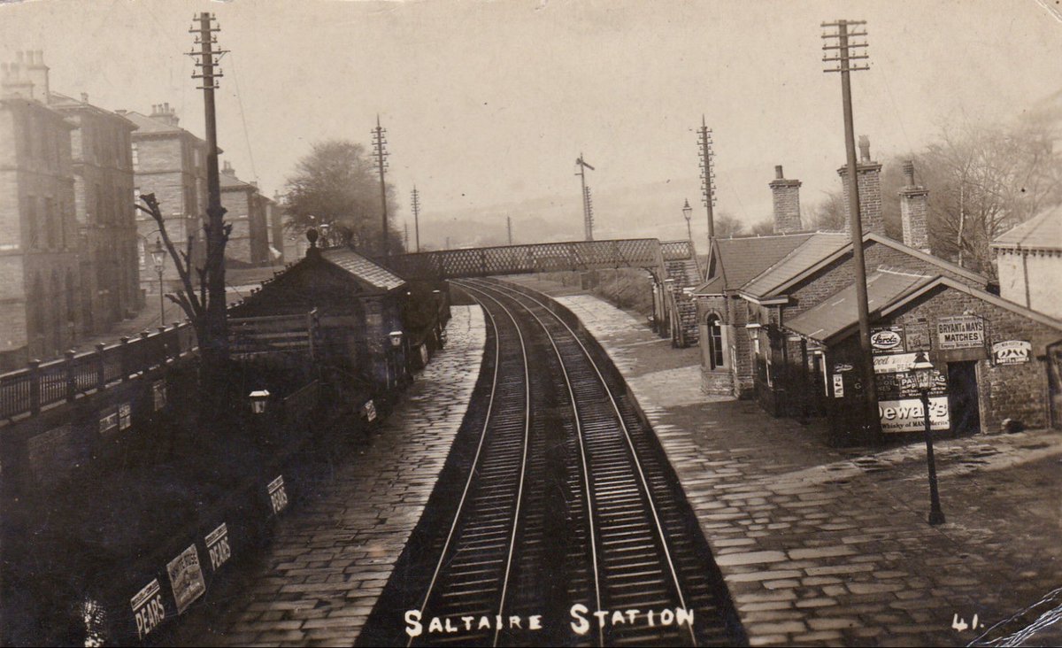 1856 #Saltaire Station, scene of tragedies. In 1895 Harry Newton 24 was found dead between the platforms. Harilda Mortimer of 6 Amelia St broke off their 9yr engagement. Rescued by neighbours when he attacked her, Harry ran off. Inquest verdict: Suicide, Temporary Insanity