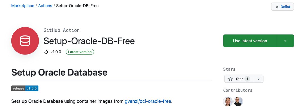 GeraldVenzl's tweet image. Thanks to the amazing @aalmiray, you can now set up #Oracle #Database #Free via its very own @GitHub #Action!